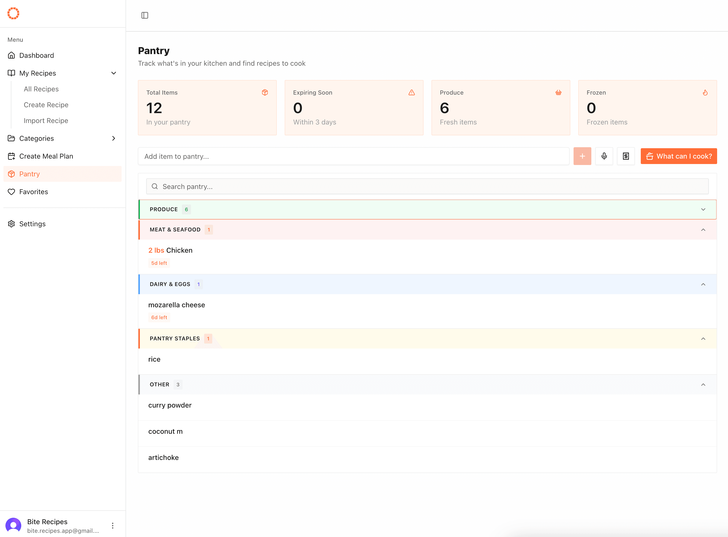 Pantry manager with expiration tracking